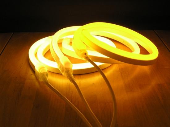 Image of Warm White LED Neon Flex in three color tempratures.